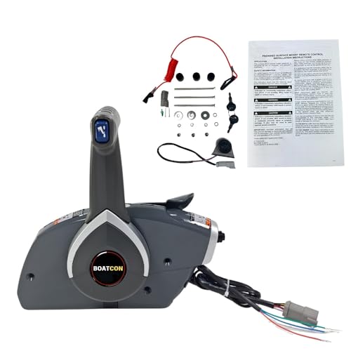 BOATCON 5006180 Remote Control Box Side Mount For Johnson Evinrude OMC BRP Outboard Engine With Key Switch Push to open