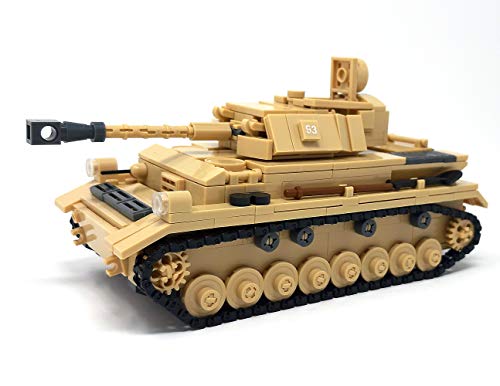 Modbrix WW2 Bausteine Panzer IV inkl. 3 Minifiguren Soldaten, 543 Klemmbausteine – Bild 8