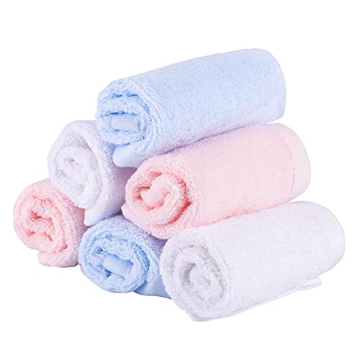 6 Pack Cotton Face Cloth 20x20cm Flannel Face Cloths Facial Cleaning Cloth Washcloth Face Removing Towel Makeup Remover Wipes Face Flannels Muslin Cloths for Beauty Routine