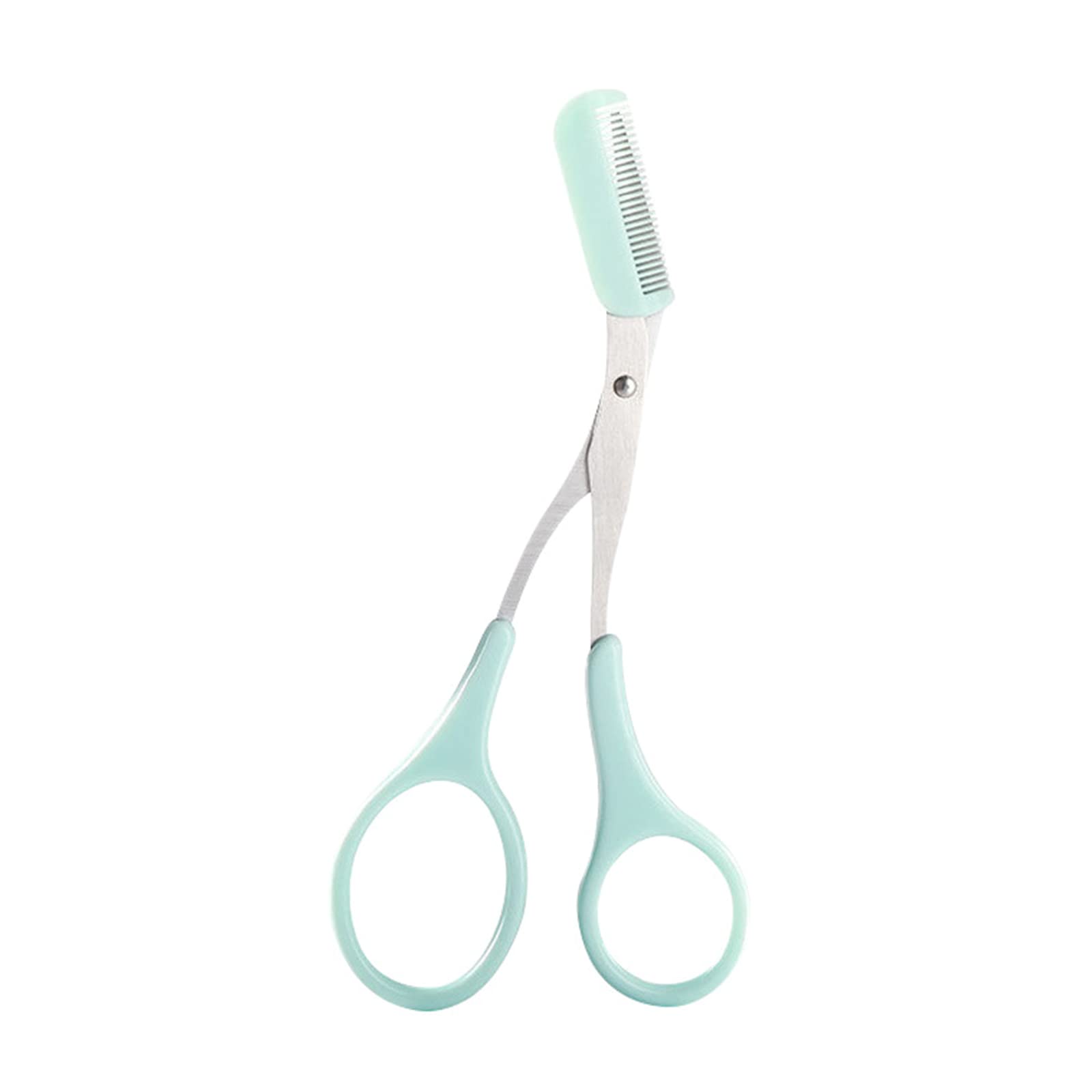 Crffz Women's Green Eyebrow Trimmer Scissors With Comb Eyelash Hair Stainless Steel Eye Brow Grooming Tool For Girls Eyebrow Trimmer With Comb