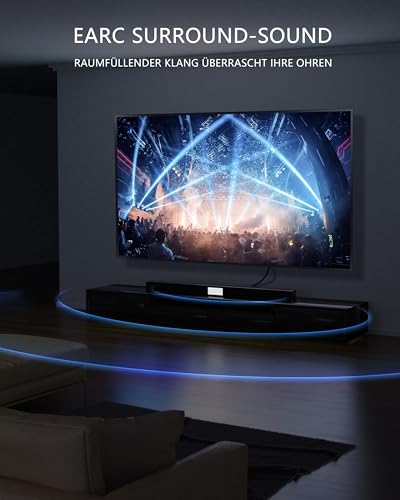 3. Bild von Stouchi 2m HDMI Kabel 8K 10K 4K Certified Ultra High Speed ​​ 48Gbps 4K120 144Hz RTX 3080 eARC HDR10 4:4 HDCP 2.2 & 2.3 Dolby kompatibel mit Fire TV/Roku TV/PS5/Xbox Series X/Samsung/Sony/LG