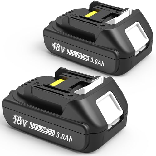 Worthmah 2 Pack 3.0Ah 18 Volt Battery Replace for Makita 18V Battery BL1815 BL1840B, Compatible with makita 18v Battery Chargers and Cordless Power Tools