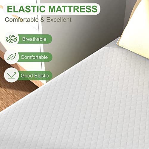Image of FDW | 5 Inch Twin Mattress | Medium Firm | Gel Memory Foam Mattress | White | Bed in a Box, CertiPUR-US Certified | Pressure Relief, Cooling Ventilated Foam | Washable Removable Cover