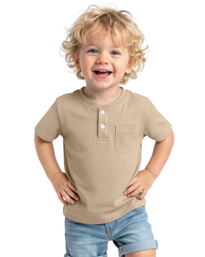 Image of Toddler Boys Cotton Henley T Shirts