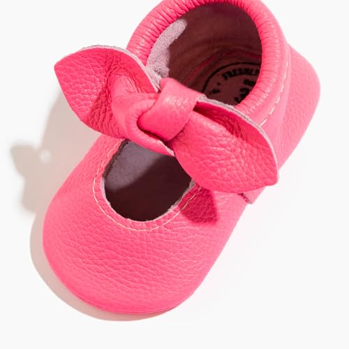 Freshly Picked Leather Knotted Bow Baby Girls Shoes, Toddler Girl Dress (Dreamhouse Pink, 2-2.5 Years)3