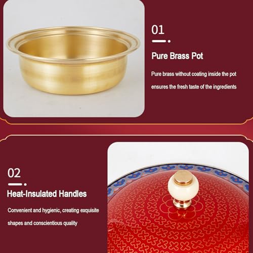 Olla Caliente de Cobre China con Tapa Estilo Tradicional miniatura 4