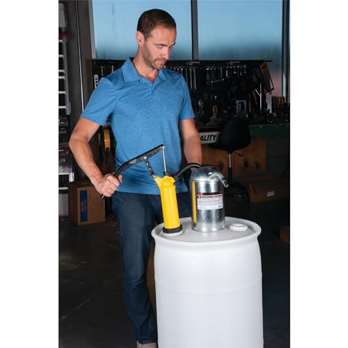 Image of Performance Tool W54269 Yellow General Purpose Lever Action Barrel Drum Pump - Fits 15 to 55 Gallon Drums