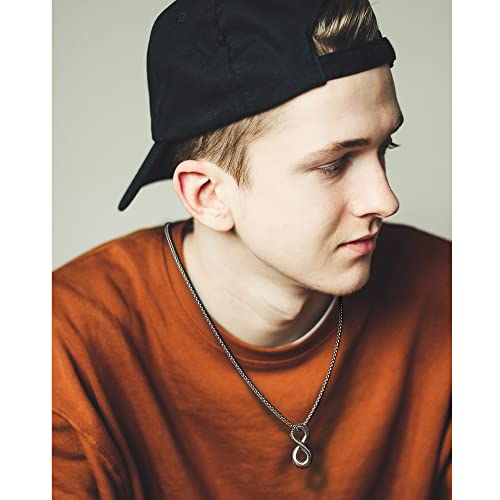 Infinity Necklace with Dragon Scales Design, Titanium Steel Pendant Gothic Punk Jewelry Gift for Him Men Women4