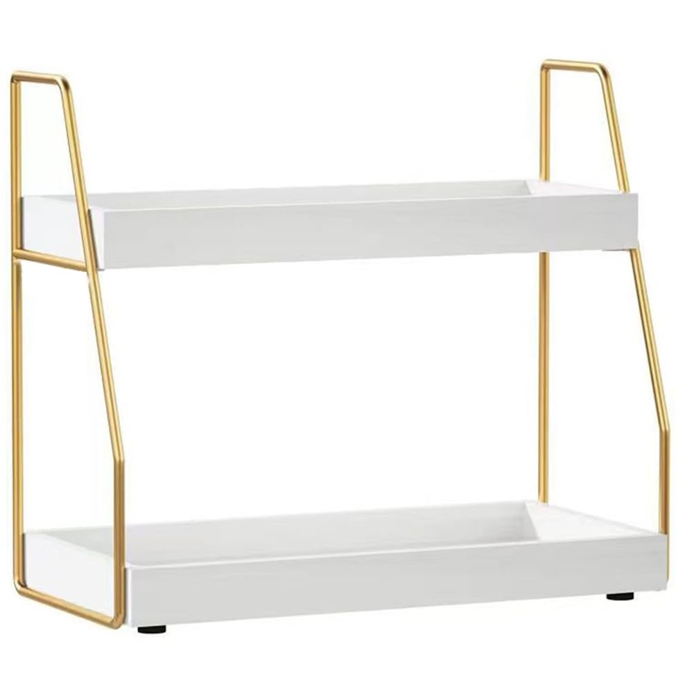 IJSDNVJNDX Home Double-Layer Organizers, Wooden Kitchen Countertop Storage Rack,Multi-Layer Spice and Cosmetic Rack