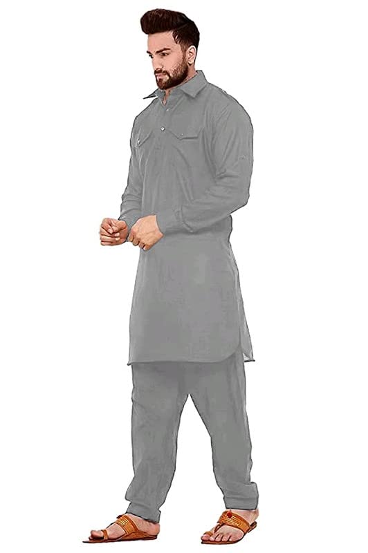 crystal revenue Style Men's Pathani Suit/Luxury fabric kurta pyjama set-picture-18