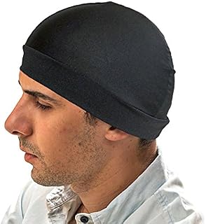 Black Dome hat - Spandex Wave Builder Du-rag Cap