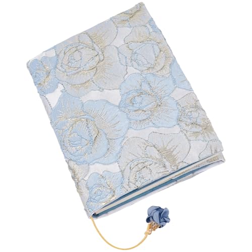 Couverture de livre tissu bleu A5 avec marque-page pour protéger vos romans de cours à la fac