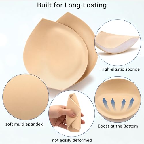 Image of Nimiah Bra Inserts Breast Enhancers - 2 Pairs Push up Swimsuit Pads Add Cups Size Instantly Fits AB, C, D Cup