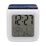Dimensioni compatte (7,9 x 7,9 cm) – Progettato come un piccolo orologio digitale, si adatta perfettamente a comodini, scrivanie o scaffali senza occupare molto spazio.