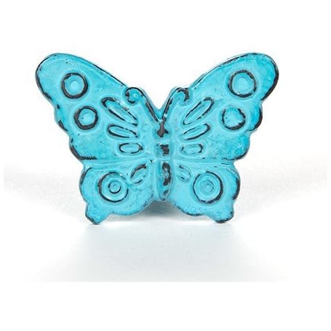 la fraise rouge Möbelknopf Eisen Schmetterling blau Cover