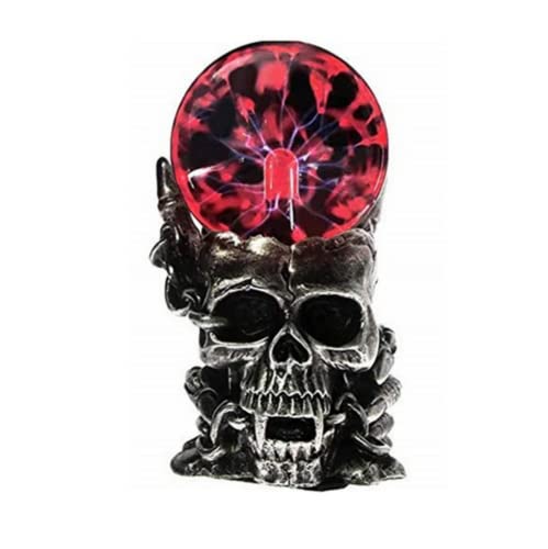anso Lampe de table fantaisie en forme de tête de mort Plasma Touch Boule magique Décoration de...