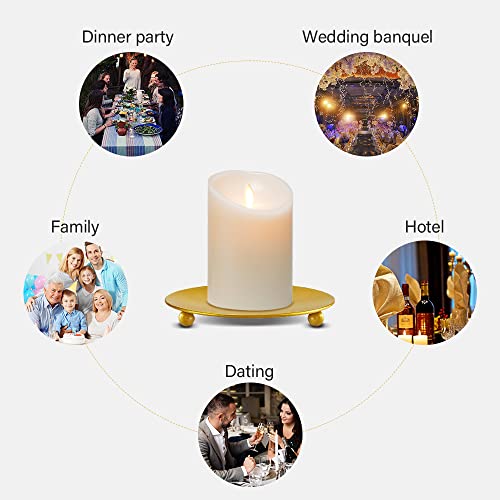 6Pcs Gold Candle Holders Iron Candle Plates, Decorative Round Iron Pillar Candle Stand For Bathroom, Dinner,Spa,Weddings Birthday Parties (6 Pack) #TOP4