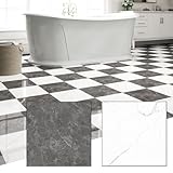 ZRJT 30 m² Bodenfliesen zum Abziehen und Aufkleben, Vinyl-Politur, 30,5 x 30,5 cm, selbstklebender...