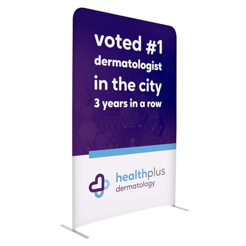 Custom Floor Displays - 5'W x 90"H EuroFit Straight Wall Kit (Biodegradable Fabric) for Tradeshows and Special Events