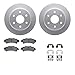 Dynamic Friction Company Rear Geospec Brake Rotors with 5000 Advanced Brake Pads includes Hardware 4512-48109