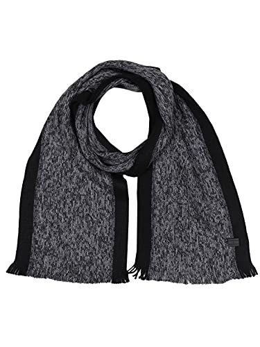 Tommy Hilfiger Cachecol listrado masculino, Black Marl, tamanho nico