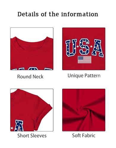 Image of AMWIPE Boys Girls USA Shirt Kids 250 Anniversary USA Shirts American Flag Tshirt 4th of July Outfits Cute Patriotic Top 6-14y