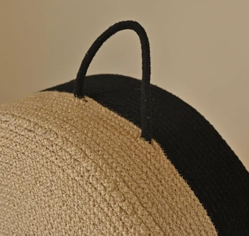 Image of Cotton Dori Ottoman Pouf for Seating|Cotton Dori Pouffe for Footrest Filled with Bean Balls|Ottoman Pouf Stools for Living Roombedroom, 20D x 15W x 20H Centimeters Beige