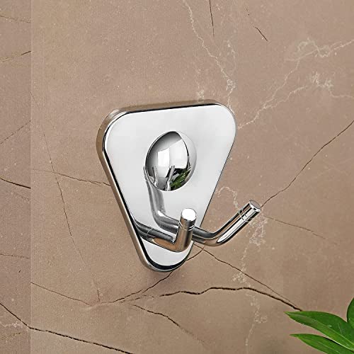 Image of Stainless Steel Robe Hooks for Bathroom, Cloth Hanger Door Wall Robe Hooks for Hanging Keys,Clothes,Towel, Keys, Bathroom Accessories (Maxx- Set-2)