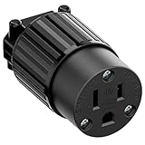 NEMA 5-15R Industrial Grade Female Socket - ETL Listed & CSA Certified - 15A/125V 3-Prong AC Receptacle - Heavy Duty, Rewirable for Replacement Cords, Power Tools, Appliances,Black