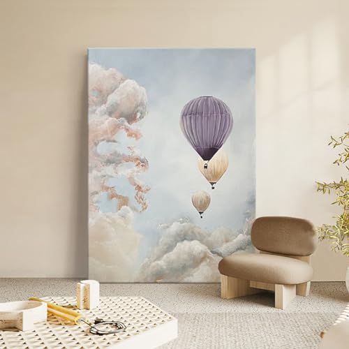 Peinture à l'huile ciel et nuages pour décorer le salon et le mur au bout du couloir
