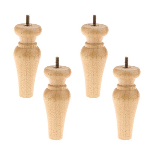 4 Pieza Piernas para Muebles Pies de Sofá Silla Mesa Escritorio Patas de Madera Maciza - Burlywood