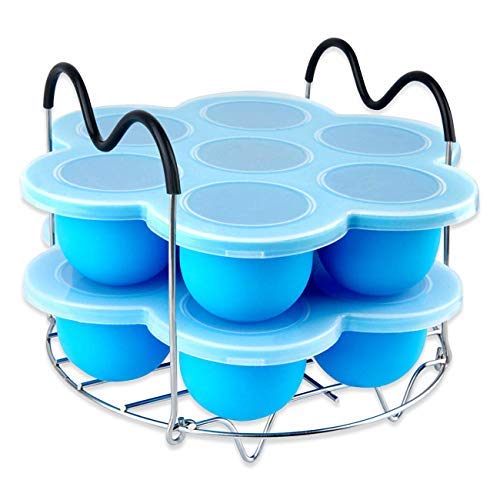 Silicone Egg Bites Molds for Instant Pot Accessories,Including Steamer Rack Trivet with Heat