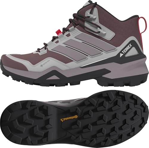 Adidas Outdoor Womens Terrex Skychaser Gore-TEX® Mid Top Hiking Shoes Quiet Crimson/Preloved Fig/Grey 8 B - Medium