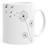 Autiga Kaffee-Tasse Pusteblume Birds Dandelion Vögel glänzend Teetasse Keramiktasse weiß unisize