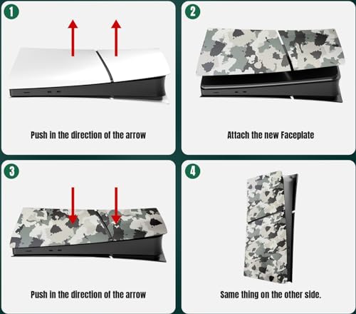 Image of Slim Digital Edition Cover Plates for New PS5 Slim Console, Shell Panels Compatible with New PlayStation 5 Slim Accessories Protective Replacement Faceplate (Gray Camouflage)