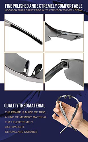 Polarized Sports Sunglasses for Men Women Cycling Fishing Outdoor Driving Golf Baseball Glasses TR Unbreakable (Gray-Orange) - Thumbnail 3