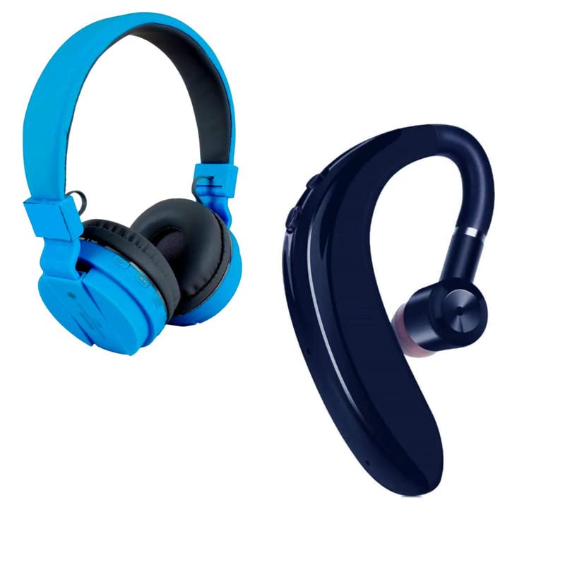 cospex combo pack of 2 items - comfortable on-ear bluetooth wireless headphone, s109 single ear bluetooth headset (1 year warranty)