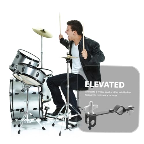 Abrazadera de montaje para cowbell de batería, soporte alto negro para instrumentos de percusión, accesorio para batería y cowbell miniatura 7