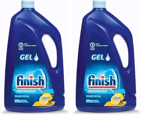 Finish Dishwasher Detergent Gel Liquid, Lemon Scent | 75oz | Pack of 2