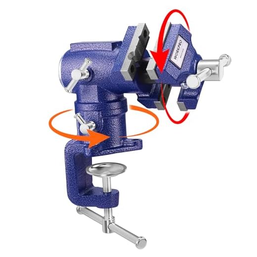 WORKPRO Dual Jaws Table Vise 2.5" & 1.5", 360° Swivel Clamp-On Bench Vise