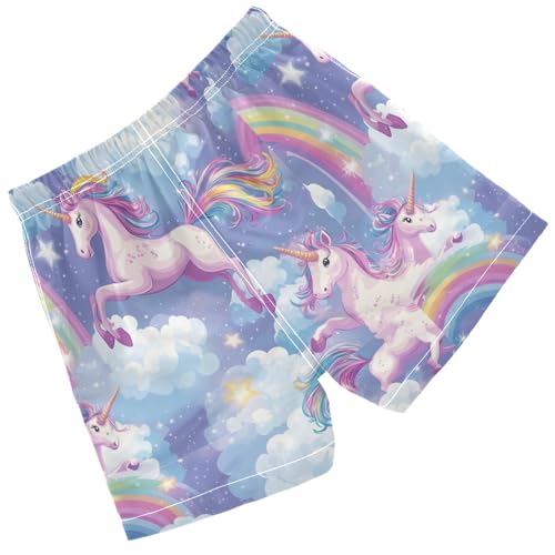 Pigsaly Boys Swim Trunks Happy Unicorns Boys Board Shorts Swimsuit Swimwear Summer Bathing Suit 3T2