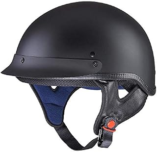 AHR Motorcycle Half Face Helmet DOT Approved Motorbike Cruiser Chopper Matt Black XL