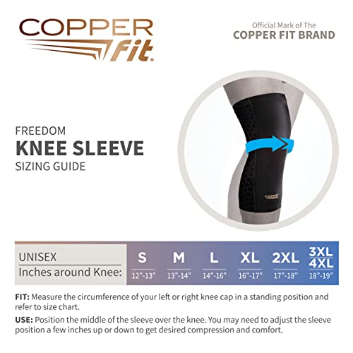Copper Fit Unisex Adult Freedom Knee Compression Sleeve Hosiery, Black, Large Us #TOP2