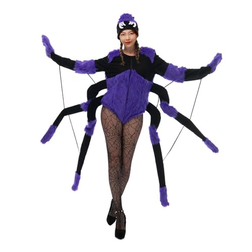 Combinaison pyjama araignée adulte en polyester pour Halloween
