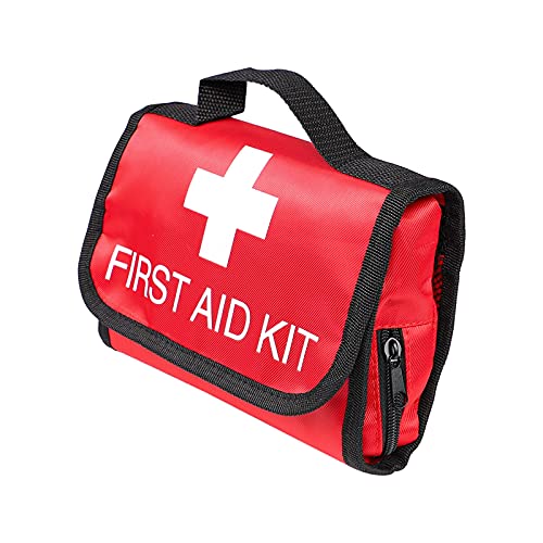 Image of First Aid Kit Reflective Cross Empty Travel Rescue Pouch Medicine Bag Emergency kit Suitable for Car Home Office Kitchen Sport Outdoors (Dark red)