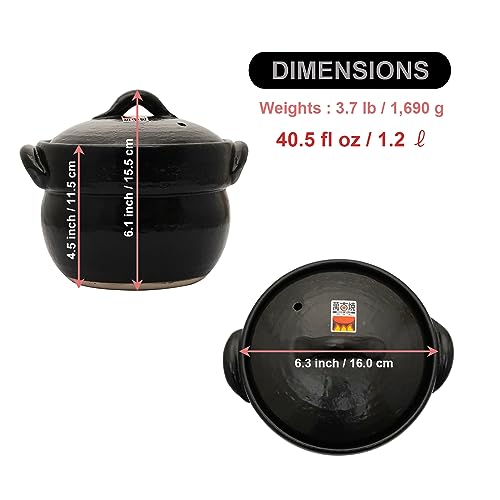 Banko-Ware-Earthenware-Rice-Cooker-Donabe-Double-Lid-Design-for-Fluffy-Rice-English-manual-included-for-cooking-rice-Even-Heating-Enhanced-Flavor-Experience-Made-in-Japan-1-2-Cups
