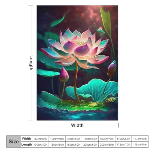 Couverture en flannel lotus 3D chaude et légère pour lit et canapé - 6