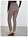WDIRARA Women's Stretchy Plaid Print Pants Soft Skinny Regular Fashion Leggings Brown Black X-Large