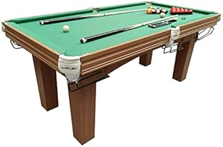 Riley Traditional 6ft Snooker Table - Supplied with Spots & Stripes for American Pool as well as Snooker Balls - Oak Finish, Green Cloth - Independent Leg Levellers