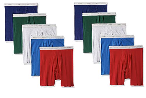 Hanes Men's 10-Pack Tagless Comfort Flex Waistband Boxer Briefs - Assorted Colors 734W10